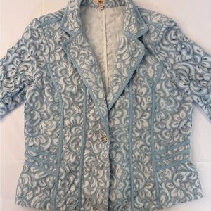 Reba Light Blue Textured Women's Blazer